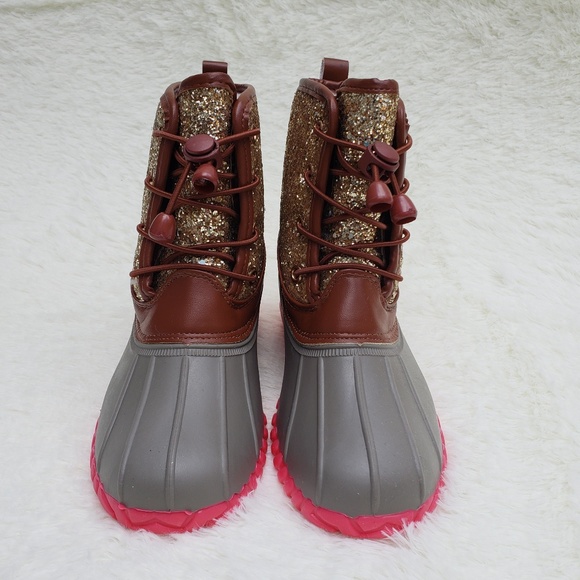 HP LAST ONE!! Glitter Duck Boots  Size 2 Youth - Picture 3 of 5